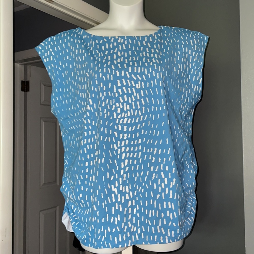 Alfani Plus Size Cap Sleeve Printed Top with Boat Neckline